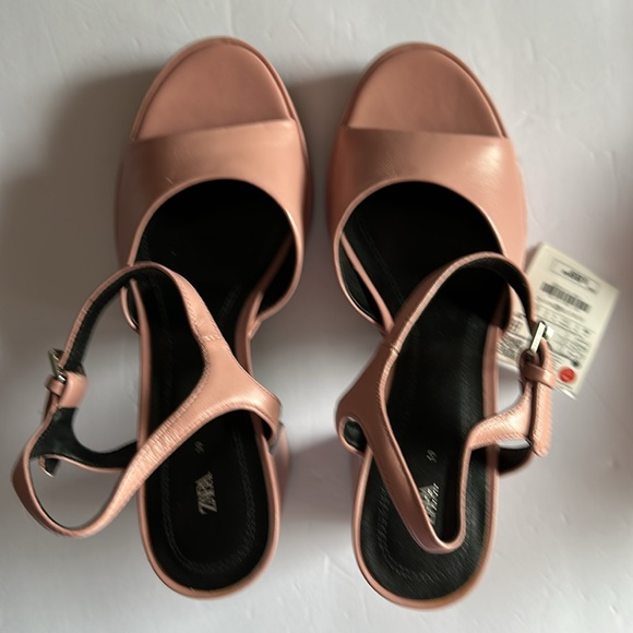 ZARA Women’s Platform Leather Sandals - Picture 13 of 17